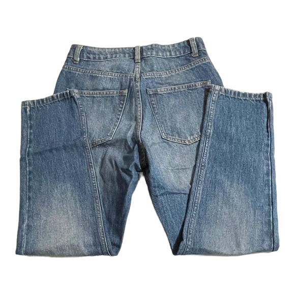 Topshop Womens Jeans Size 26 Mom Tapered High Wasit Denim Blue Jeans Medium Wash - Picture 4 of 8